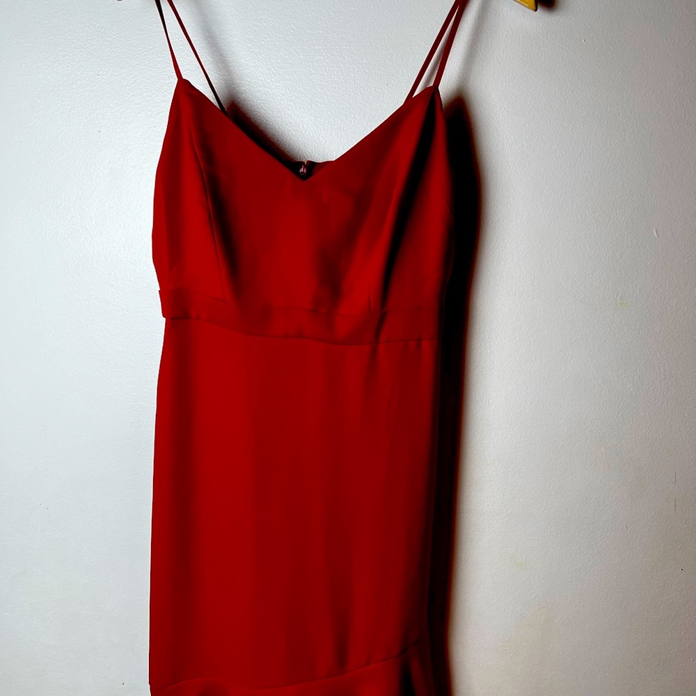 Red spaghetti straps, dress